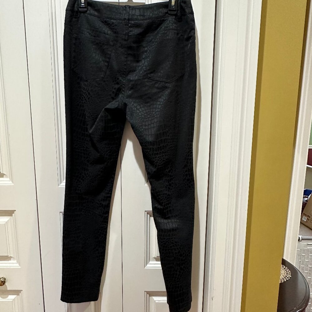 Eric Black SnakeSkin Textured Fabric Dress Pants